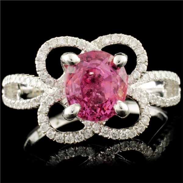 18K Gold 2.14ct Spinel & 0.37ctw Diamond Ring