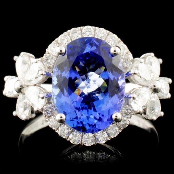 14K Gold 2.90ct Tanzanite & 1.05ctw Diamond Ring