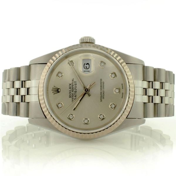 Rolex DateJust 18K White Gold & SS 36MM Wristwatch
