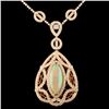 Image 2 : 18K Gold 9.43ct Opal & 4.86ctw Diamond Necklace