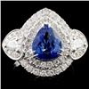 Image 1 : 18K Gold 2.04ct Sapphire & 1.28ct Diamond Ring