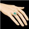 Image 3 : 18K Gold 1.34ct Emerald & 1.22ctw Diamond Ring