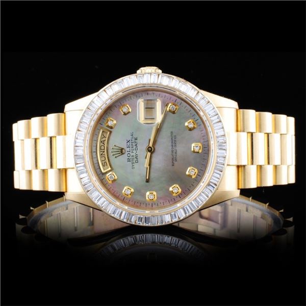 Rolex 18K YG Day-Date Diamond Wristwatch