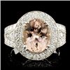 Image 1 : 14K Gold 5.00ct Morganite & 1.40ctw Diamond Ring