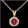 Image 1 : 18K Gold 0.85ctw Ruby & 0.47ctw Diamond Pendant