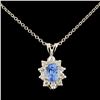 14K Gold 0.78ct Sapphire & 0.28ctw Diamond Pendant