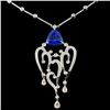 Image 1 : 14K Gold 4.51ct Tanzanite & 1.58ctw Diamond Neckla