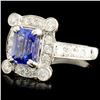 Image 2 : 18K Gold 2.01ct Tanzanite & 1.04ctw Diamond Ring