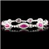 Image 1 : 18K Gold 4.90ctw Ruby & 1.57ctw Diamond Bracelet