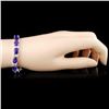 Image 3 : 14K Gold 26.80ctw Amethyst & 1.15ctw Diamond Brace