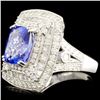 Image 2 : 18K Gold 3.44ct Tanzanite & 1.58ctw Diamond Ring