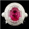 Image 1 : 18K Gold 3.09ct Tourmaline & 2.00ctw Diamond Ring