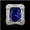 Image 1 : 18K Gold 10.71ct Tanzanite & 1.70ctw Diamond Ring