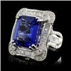 Image 2 : 18K Gold 10.71ct Tanzanite & 1.70ctw Diamond Ring