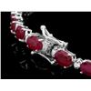 Image 3 : 14k Gold 14.00ct Ruby & 0.50ct Diamond Bracelet