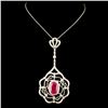 Image 1 : 18K Gold 4.39ct Ruby & 1.84ctw Diamond Pendant