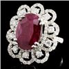 Image 2 : 18K Gold 6.07ct Ruby & 1.80ctw Diamond Ring