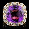 Image 1 : 18K Gold 12.00ct Amethyst & 4.89ctw Diamond Ring