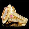 Image 4 : 14K Gold 6.16ct Morganite & 1.51ctw Diamond Ring