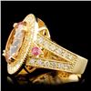 Image 4 : 14K Gold 6.16ct Morganite & 1.51ctw Diamond Ring