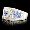 Image 2 : 18K Gold 2.11ct Sapphire & 0.74ctw Diamond Ring