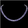 Image 1 : 14k Gold 55.00ct Tanzanite & 1.35ct Diamond Neckl