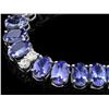 Image 4 : 14k Gold 55.00ct Tanzanite & 1.35ct Diamond Neckl