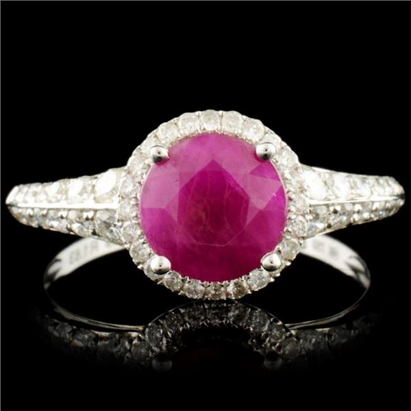 18K Gold 1.63ct Ruby & 0.49ctw Diamond Ring