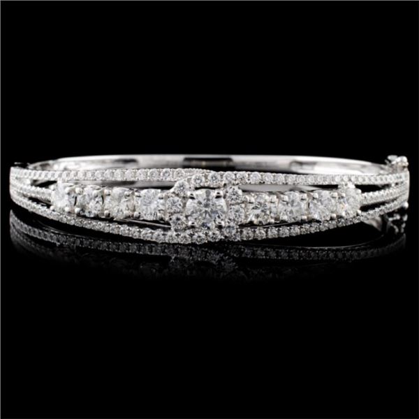 18K White Gold 1.18ctw Diamond Bangle