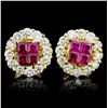 Image 1 : 18K Gold 0.70ct Ruby & 0.86ct Diamond Earrings