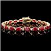 Image 1 : `14k Gold 15.00ct Ruby & 0.50ct Diamond Bracelet