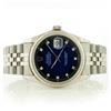 Image 1 : Rolex 36MM SS & 18K DateJust Blue Vignette Diamond