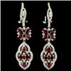 Image 1 : 18K Gold 4.15ct Ruby & 1.27ctw Diamond Earrings