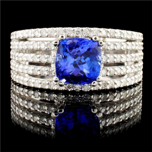 14K Gold 2.51ctw Tanzanite & 1.32ctw Diamond Ring