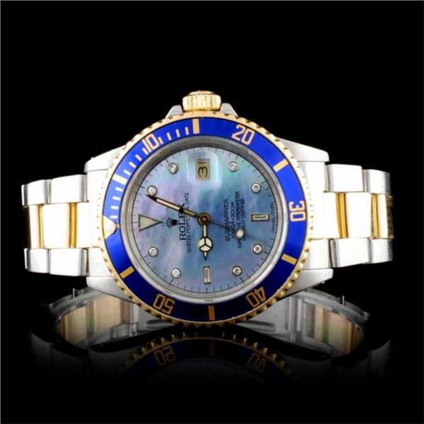 Rolex YG/SS 40MM Submariner Diamond MOP Wristwatch