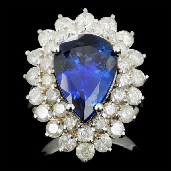 18K Gold 6.00ct Tanzanite & 2.00ctw Diamond Ring