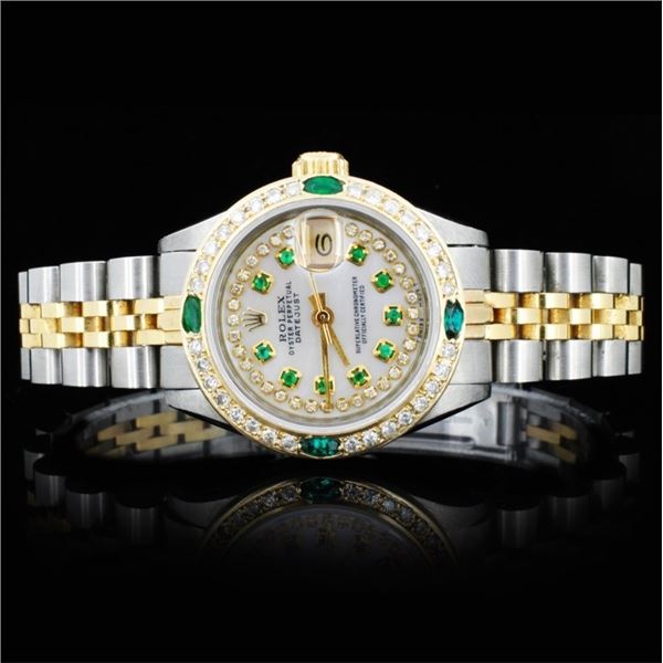 Rolex YG/SS DateJust Diamond Ladies Watch