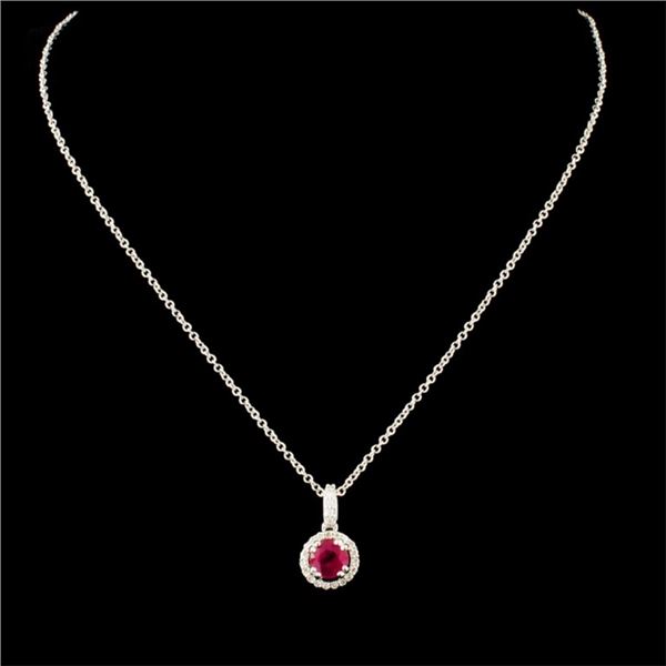 14K Gold 0.51ct Ruby & 0.18ctw Diamond Pendant