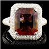 Image 1 : 18K Gold 4.50ct Tourmaline & 1.22ctw Diamond Ring