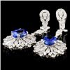 Image 2 : 18K Gold 4.72ctw Tanzanite & 3.17ctw Diamond Earri