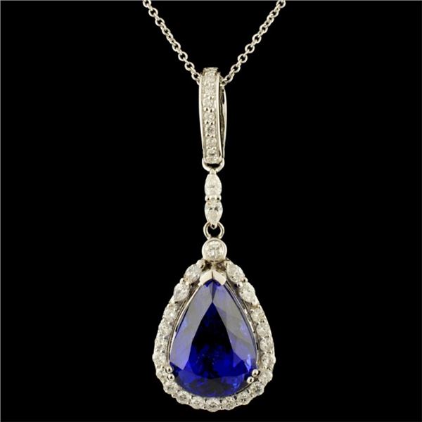 18K Gold 11.41ct Tanzanite & 1.02ctw Diamond Penda