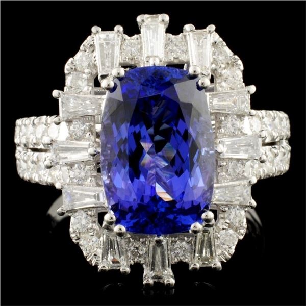 18K Gold 4.50ct Tanzanite & 1.04ctw Diamond Ring