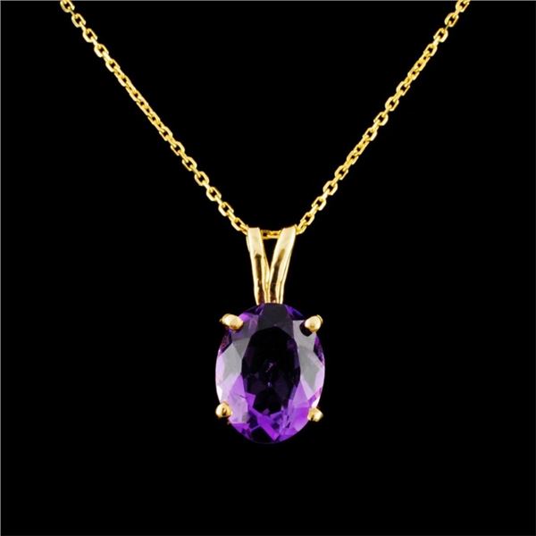 14K Gold 1.81ct Amethyst Pendant