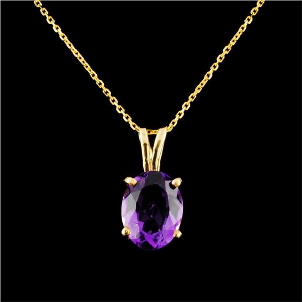 14K Gold 1.81ct Amethyst Pendant