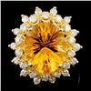 Image 1 : 14K Gold 5.00ct Citrine & 0.75ctw Diamond Ring