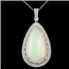 Image 1 : 18K Gold 17.96ct Opal & 1.33ctw Diamond Pendant
