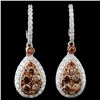 Image 1 : 14K Gold 2.48ctw Fancy Diamond Earrings