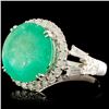 Image 2 : 18K Gold 8.14ct Emerald & 1.40ctw Diamond Ring