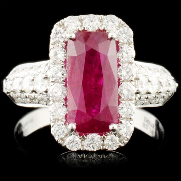 18K Gold 2.78ct Ruby & 0.73ctw Diamond Ring