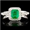 Image 1 : 14K Gold 0.68ct Emerald & 0.40ctw Diamond Ring